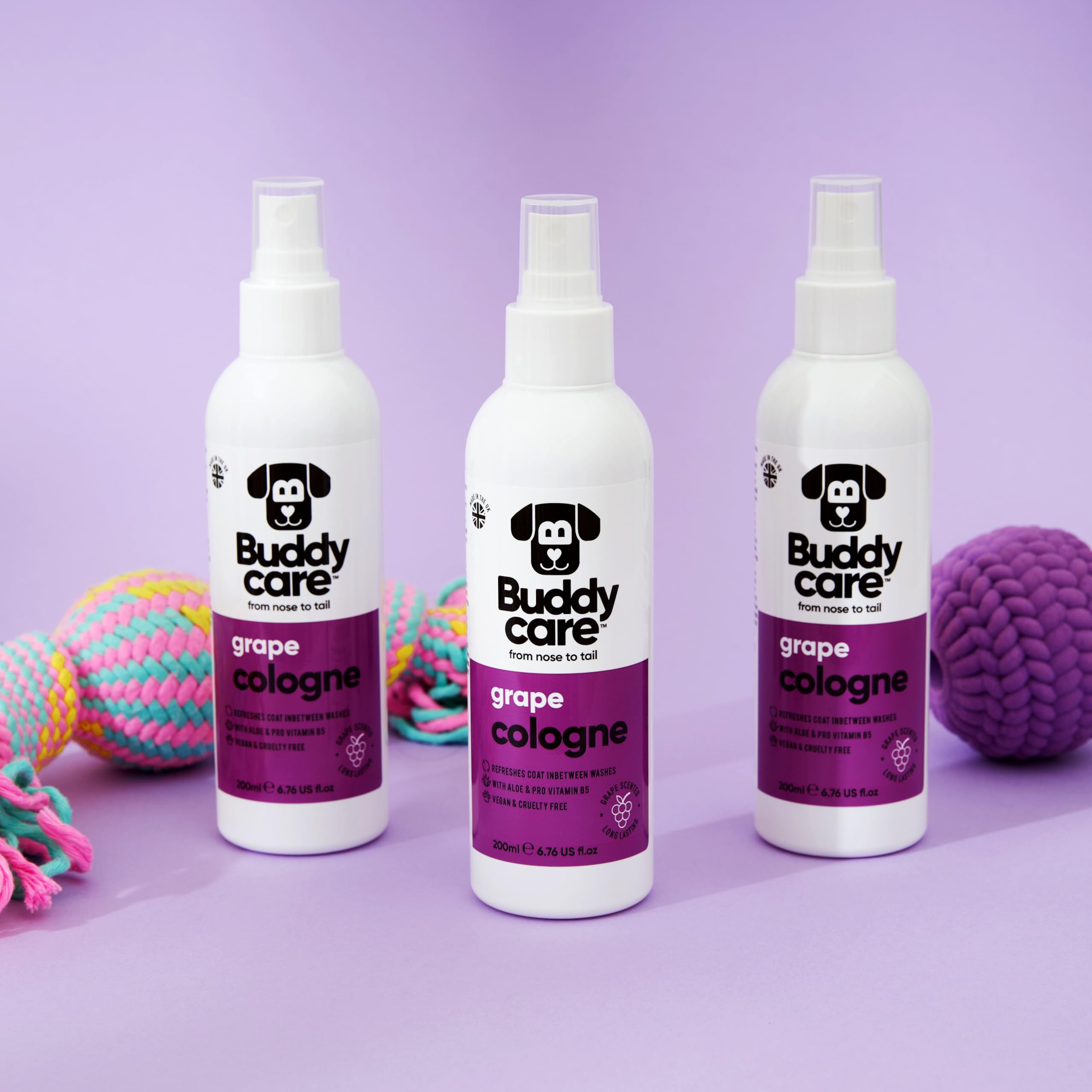 Buddycare Dog Cologne - Grape - 200Ml - Refreshing And Grape Scented Dog Cologne - Refreshes Between Dog Washes